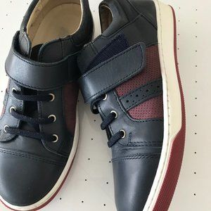 JACADI, Boy, Sneakers, Leather, Navy and Burgundy, SIZE 36 EU